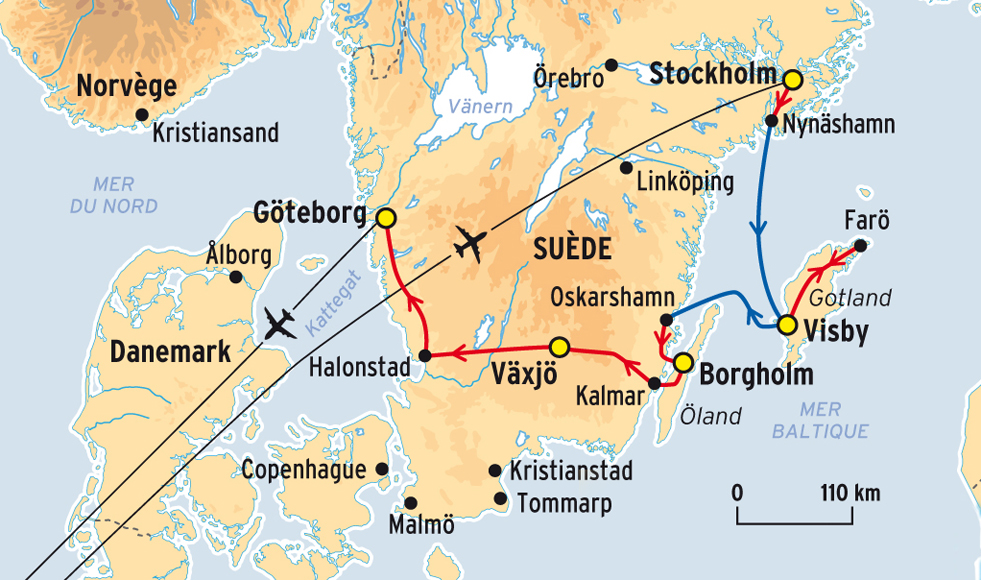 carte scandinavie tourisme - Image