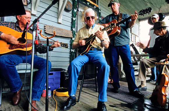 Musiciens cajuns jouant du blues, Louisiane.